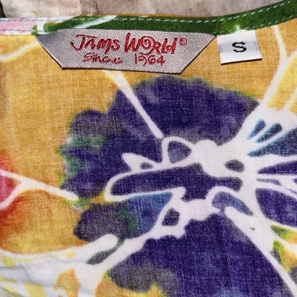 Jams World Hattie Tropical Floral Hawaiian Tiered Mini Dress - S - Picture 10 of 13